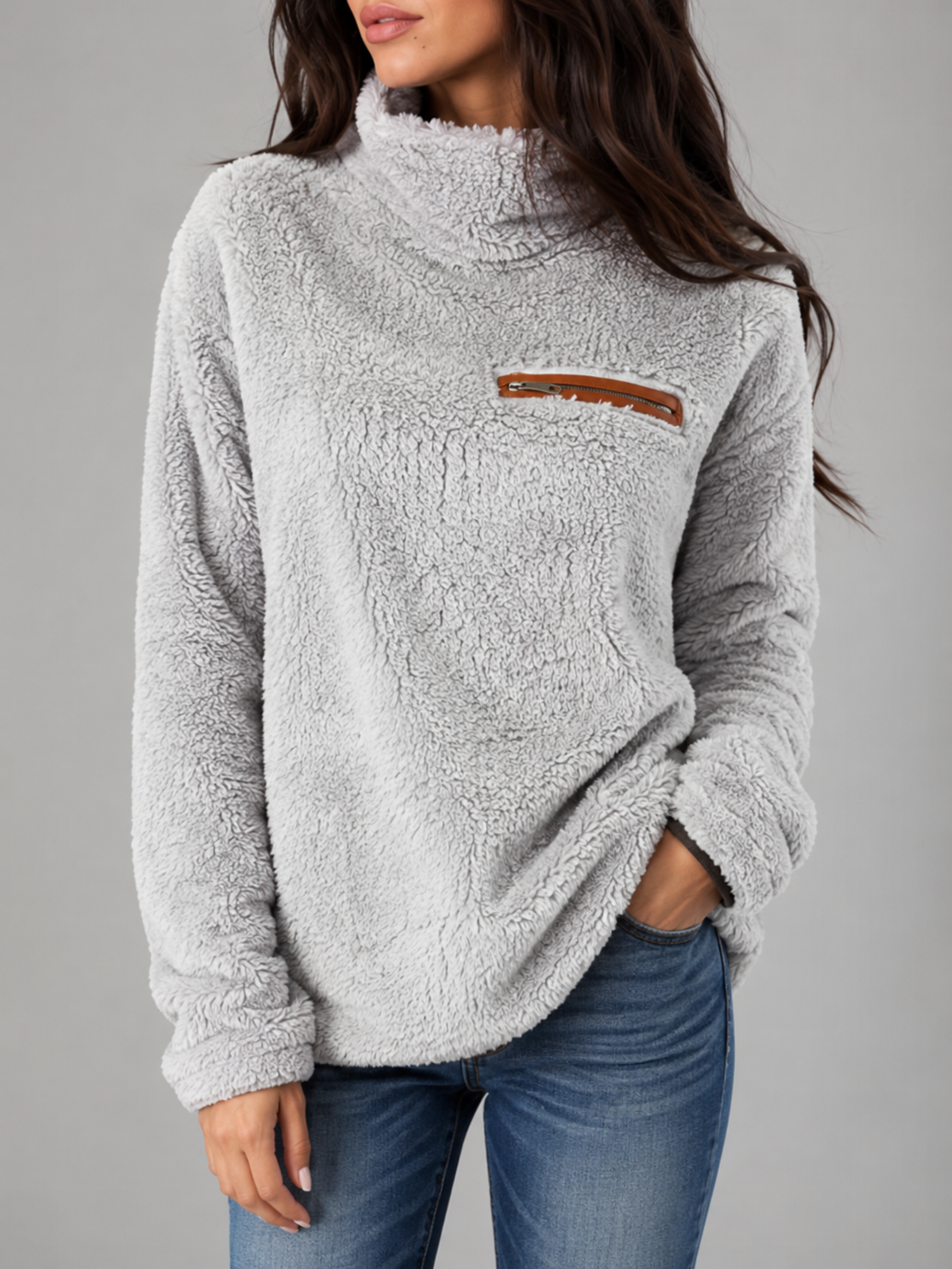 Suéter de cuello alto para mujer