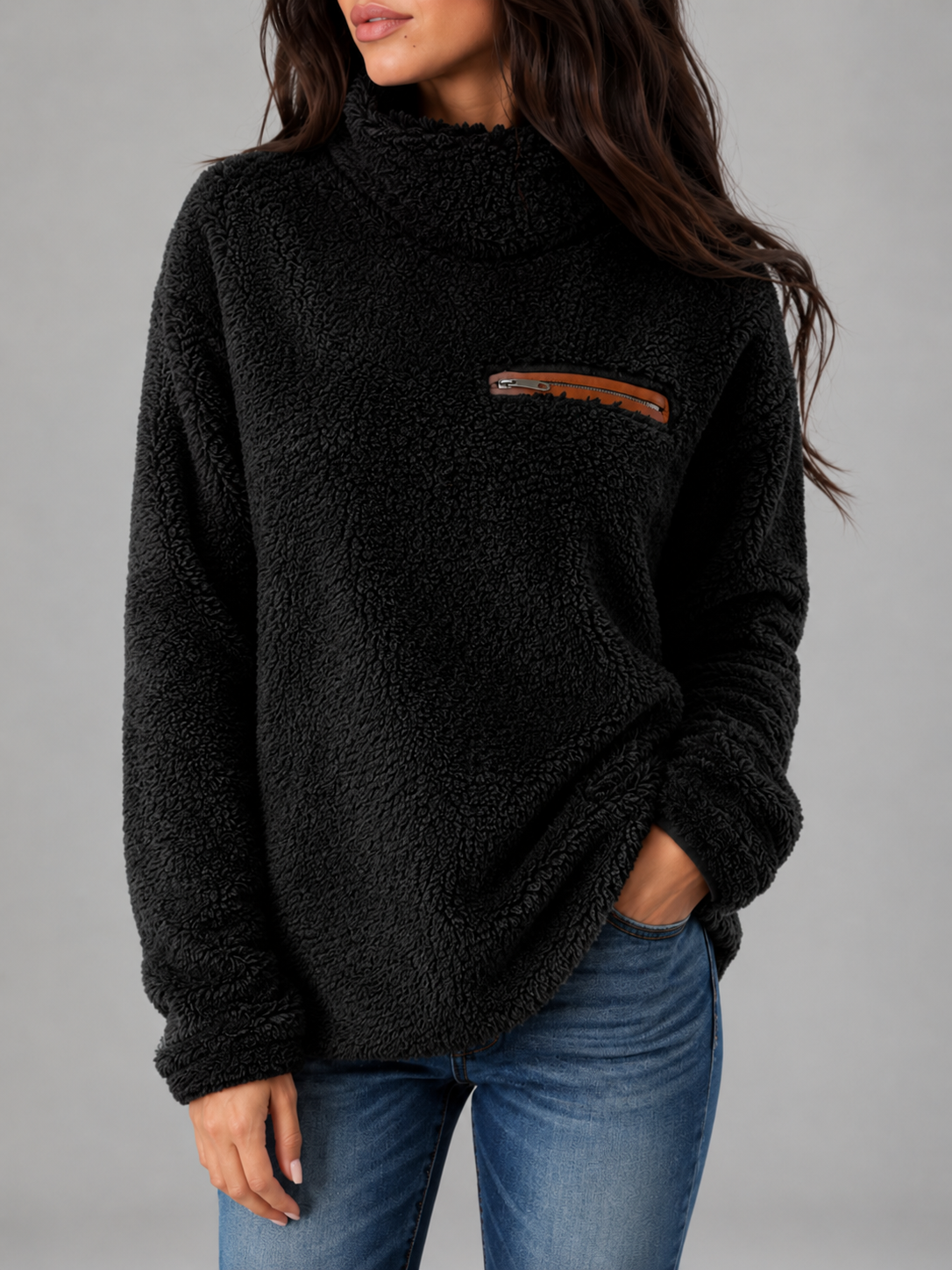 Suéter de cuello alto para mujer