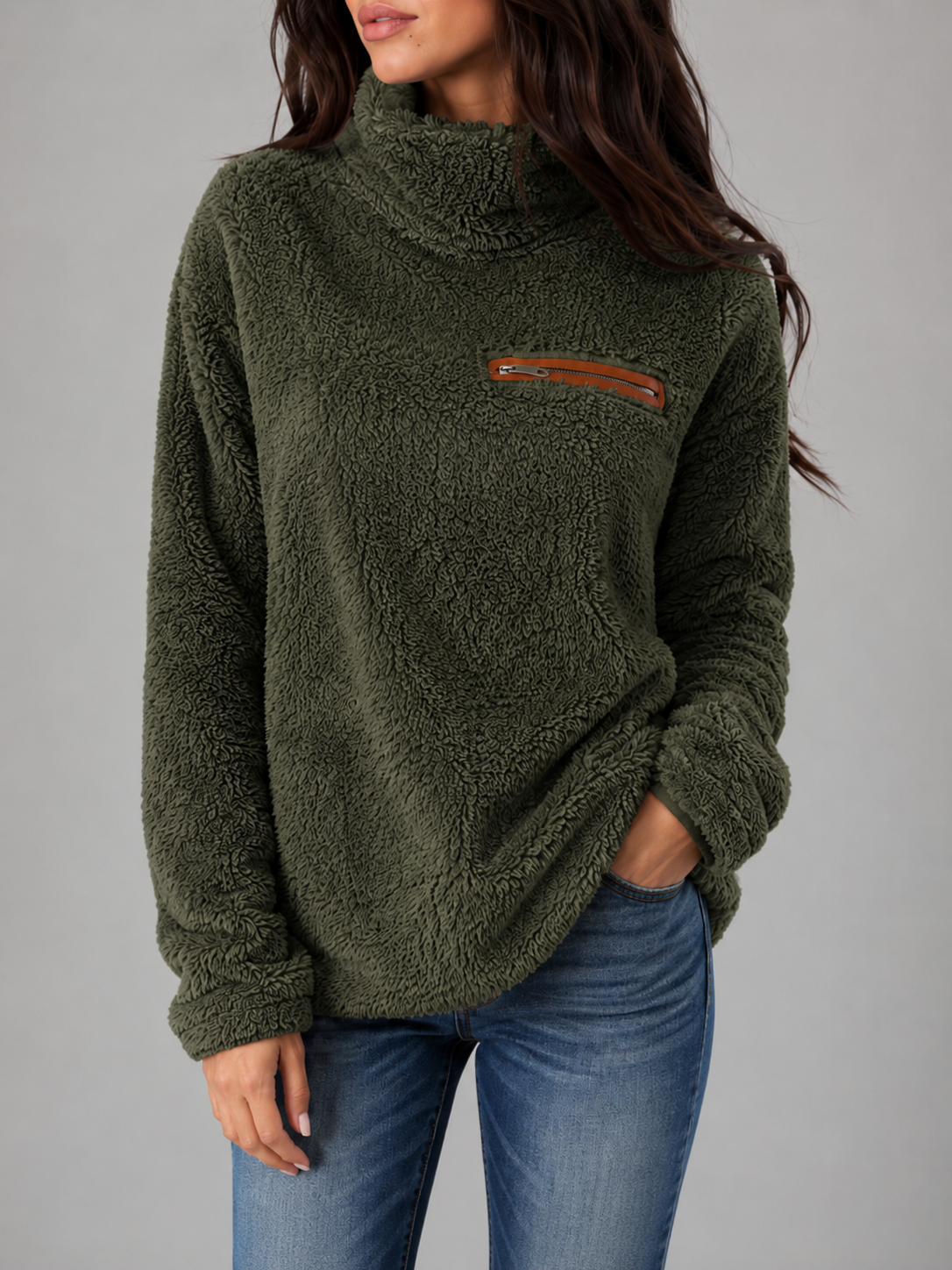Suéter de cuello alto para mujer