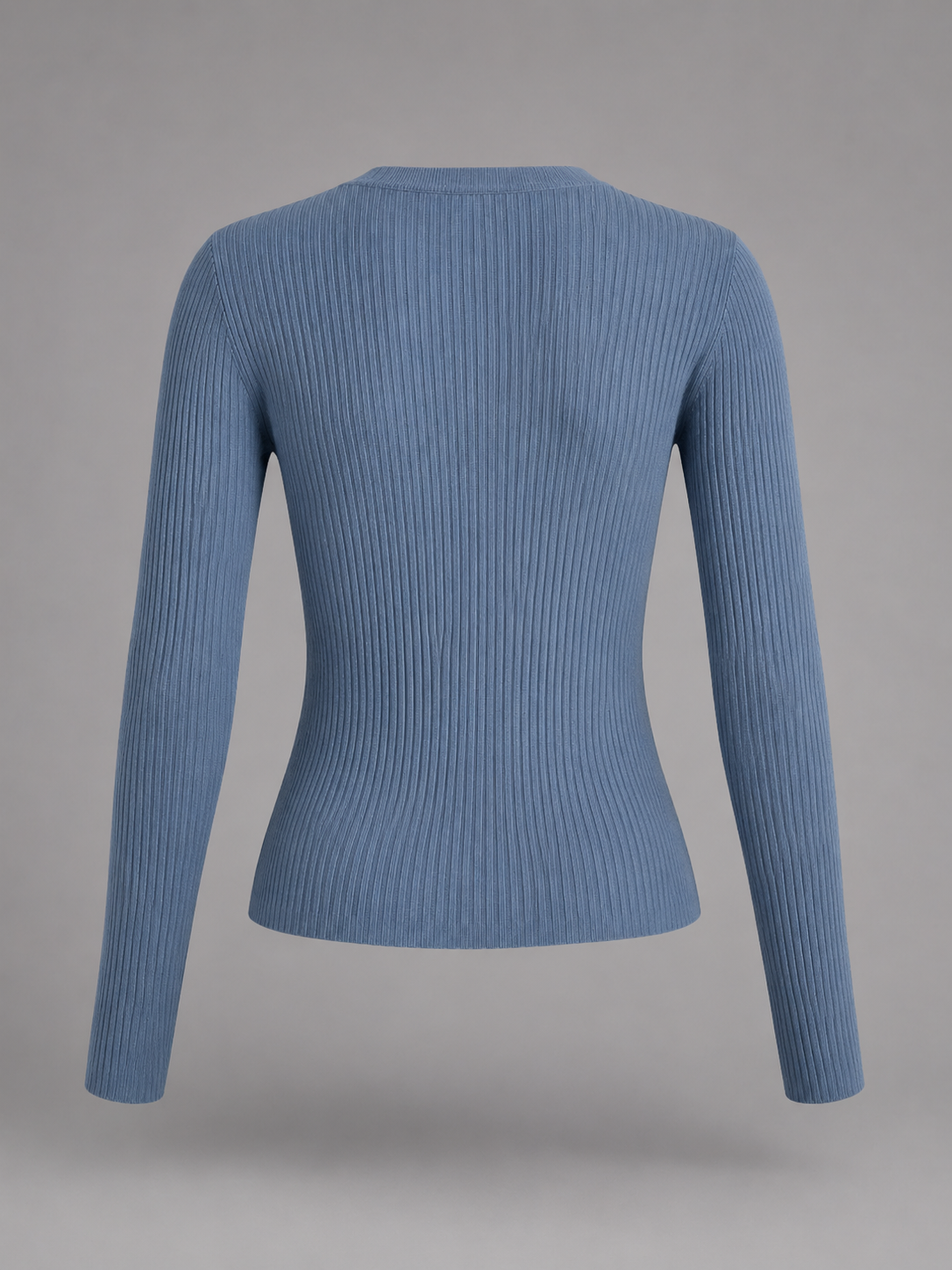 Ribbed Henley Top | Fitted Long-Sleeve Knit Shirt