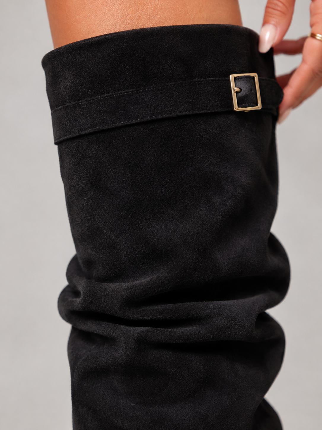 Women's Suede-Look Slouchy Knee-High Boots