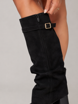 Women's Suede-Look Slouchy Knee-High Boots