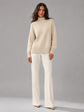 Oversized Turtleneck Knit Sweater Women