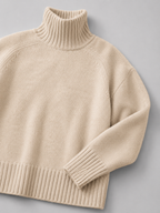 Oversized Turtleneck Knit Sweater Women