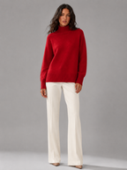 Oversized Turtleneck Knit Sweater Women