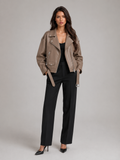Oversized Faux Leather Biker Jacket for Women