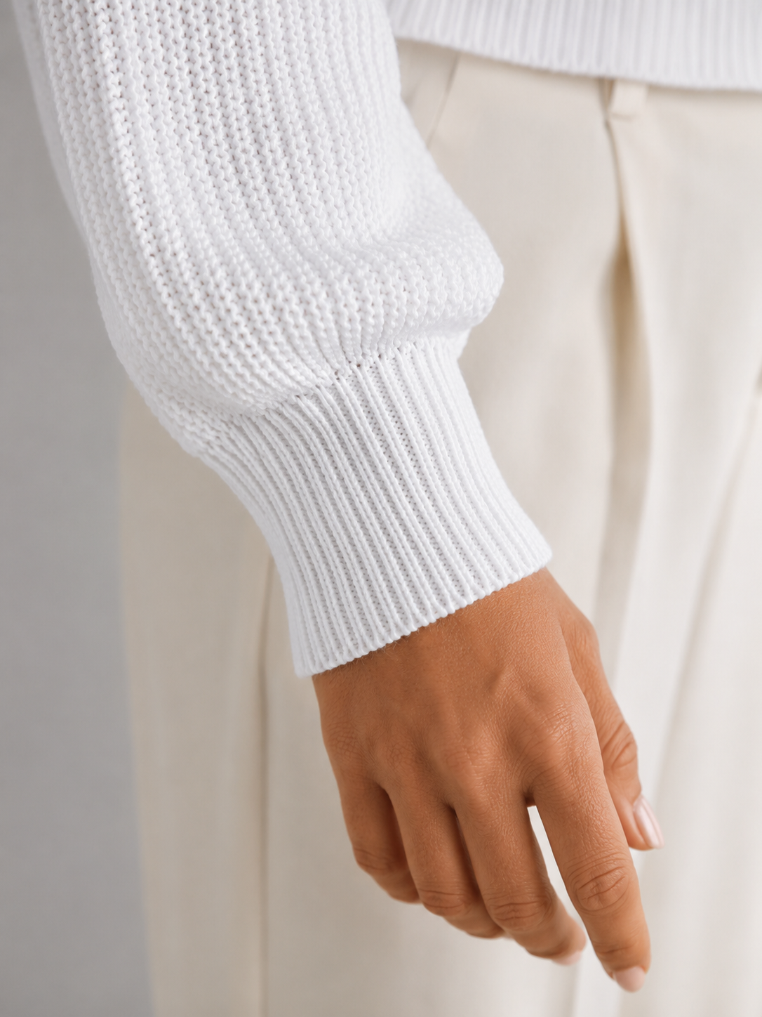 Women's Cable Knit Lantern Sleeve Jumper | Crew Neck Sweater