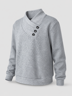 Women's Shawl Collar Button Sweater | Textured Pullover