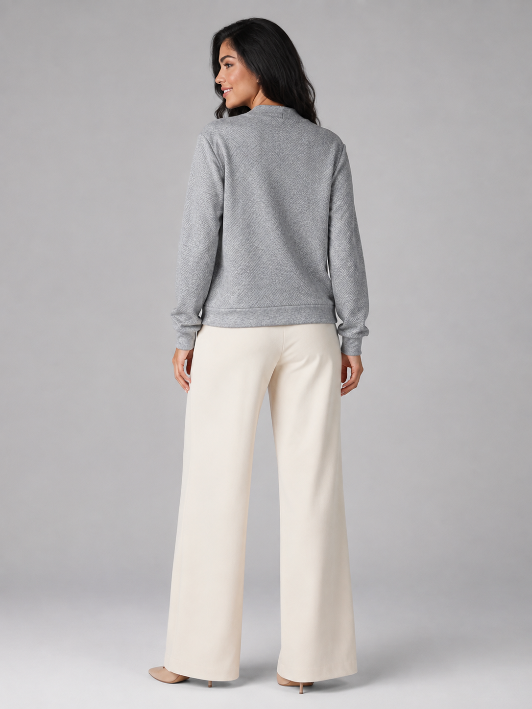 Women's Shawl Collar Button Sweater | Textured Pullover