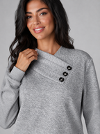 Women's Shawl Collar Button Sweater | Textured Pullover