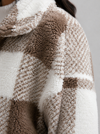 Women's Buffalo Check Sherpa Jacket | Plush Button Shacket