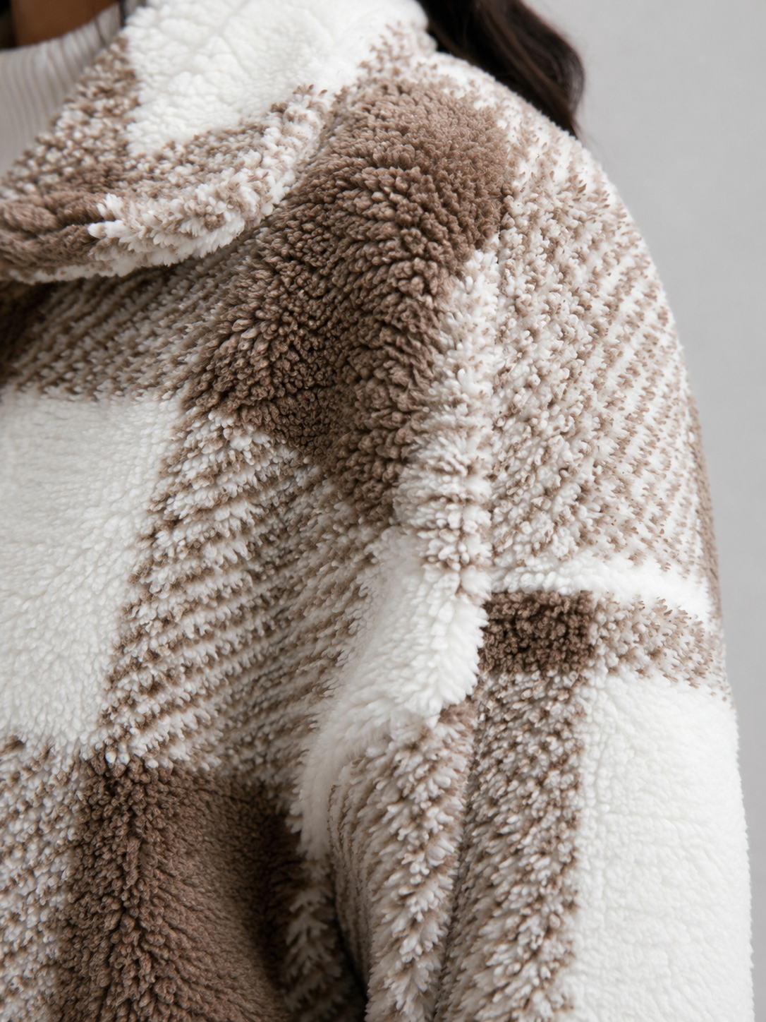 Women's Buffalo Check Sherpa Jacket | Plush Button Shacket