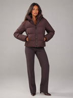 Zip Front Belted Jacket for Women