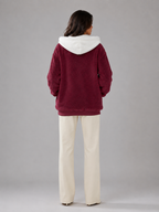 Doudoune à capuche doublée sherpa pour femme
