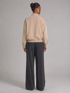 Women's Cropped Utility Jacket With Stand Collar
