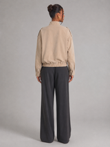 Women's Cropped Utility Jacket With Stand Collar