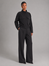 Women's Cropped Utility Jacket With Stand Collar