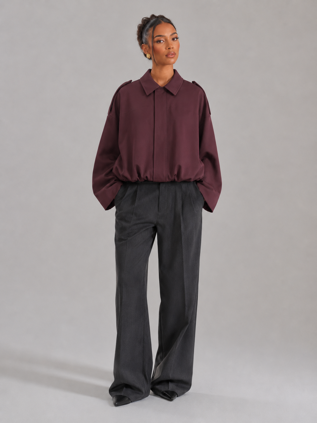 Women's Oversized Cropped Utility Jacket