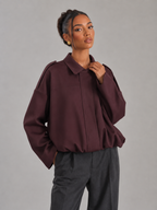 Women's Oversized Cropped Utility Jacket