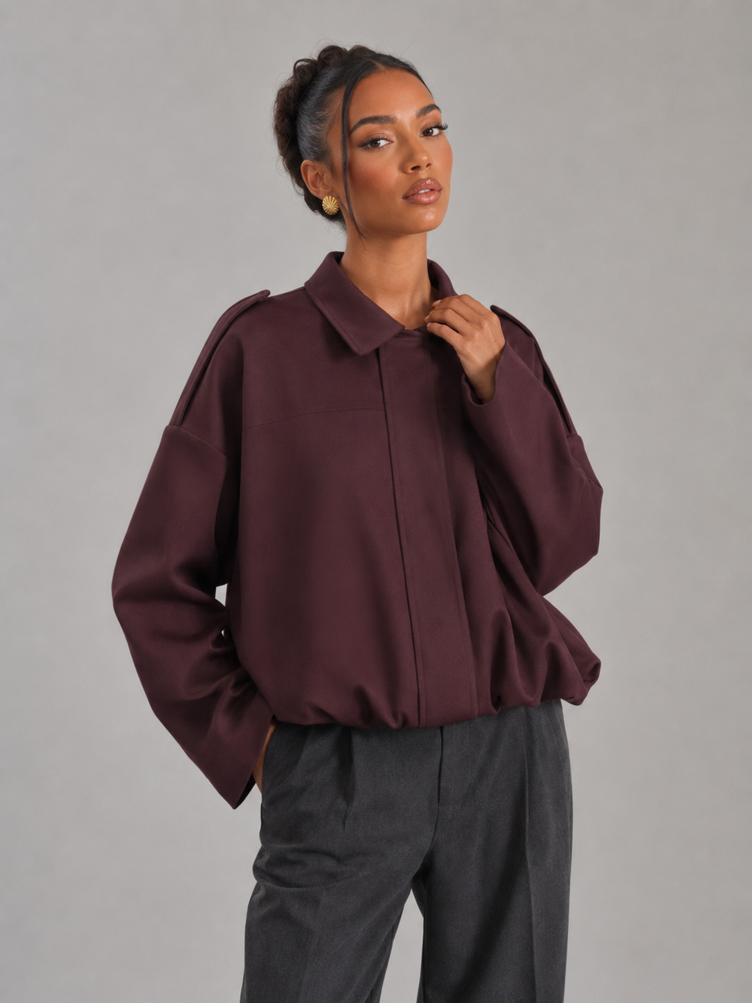 Women's Oversized Cropped Utility Jacket