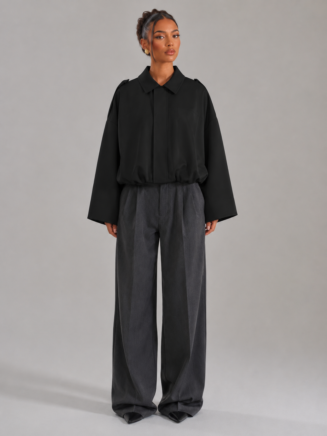 Women's Oversized Cropped Utility Jacket