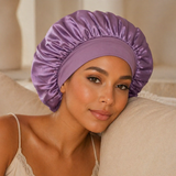 Double Layer Silk Hair Bonnet - Purple
