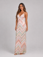 Crochet Knit Chevron Maxi Dress Summer Women