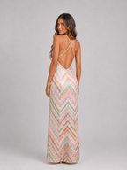 Crochet Knit Chevron Maxi Dress Summer Women