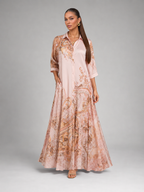 Vestido largo de verano con estampado barroco y botones delanteros para mujer