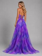 Robe longue col en V fleurie été femme