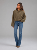 Faux Suede Oversized Shirt Jacket Autumn Women