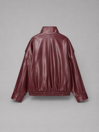 Faux leather bomber jacket – styled look – Nude & Nero