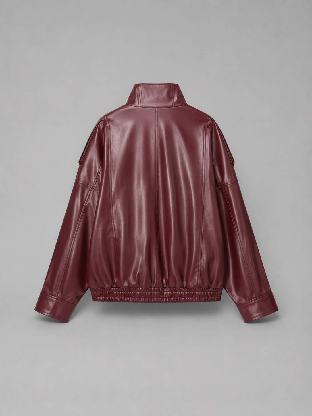 Faux leather bomber jacket – styled look – Nude & Nero