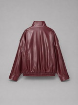 Faux leather bomber jacket – styled look – Nude & Nero