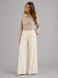 Cropped Faux Leather Utility Jacket Autumn Women