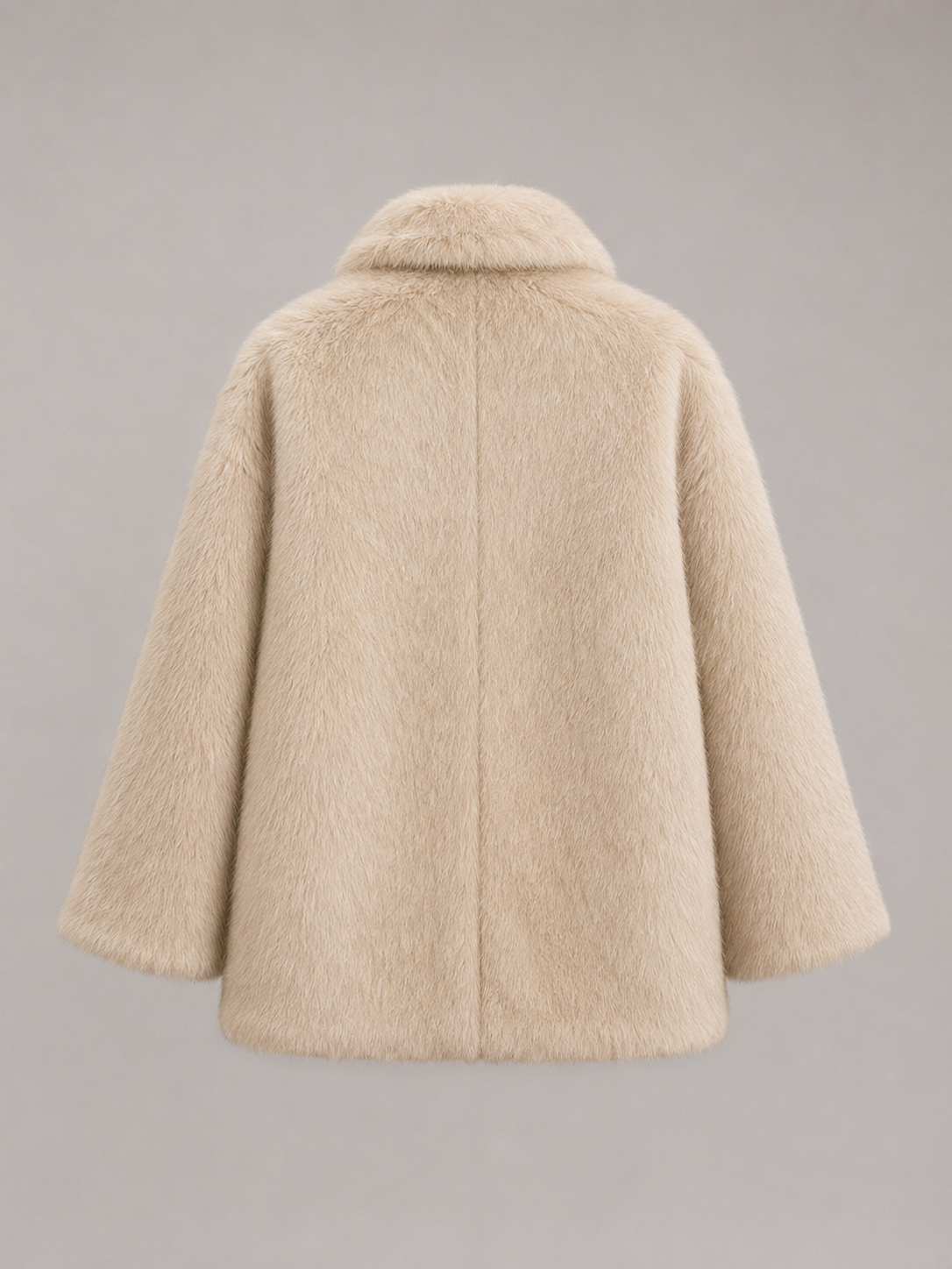 Faux fur oversized coat – styled look – Nude & Nero