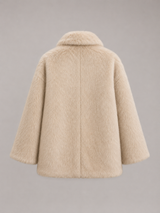 Faux fur oversized coat – styled look – Nude & Nero