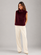 Reversible faux fur vest – alternate colour – Nude & Nero
