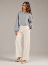 Cropped Zip Bomber Jacket for Women