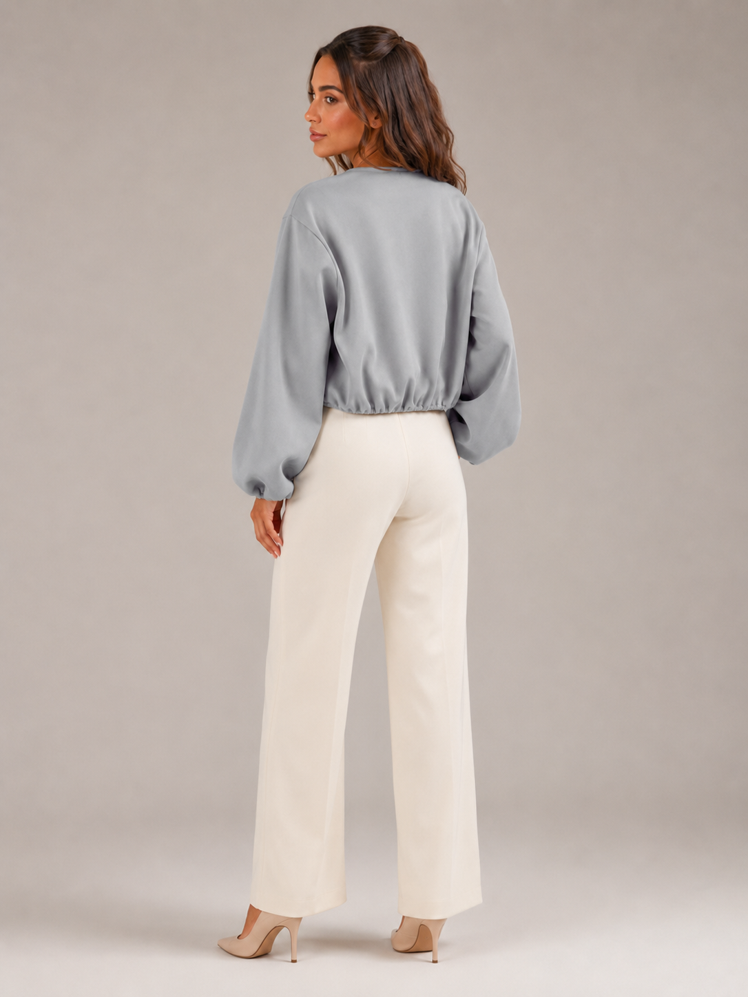 Cropped Zip Bomber Jacket for Women