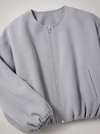 Cropped Zip Bomber Jacket for Women