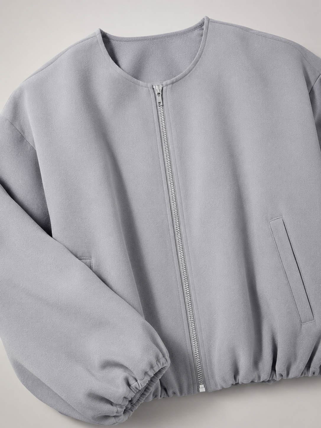 Cropped Zip Bomber Jacket for Women