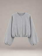Cropped Zip Bomber Jacket for Women