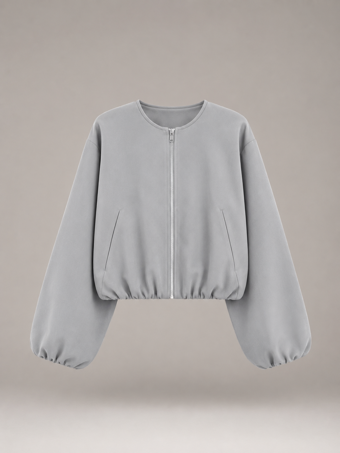 Cropped Zip Bomber Jacket for Women