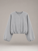 Cropped Zip Bomber Jacket for Women