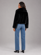 Cropped Faux Fur Jacket for Women