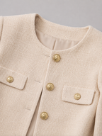 Chaqueta corta de tweed con botones dorados