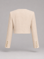 Chaqueta corta de tweed con botones dorados