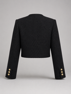 Chaqueta corta de tweed con botones dorados