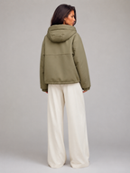 Green Hooded Padded Jacket for Women